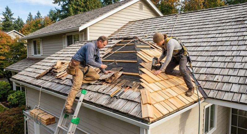 Cedar Shake Roof Construction in Riverside, RI