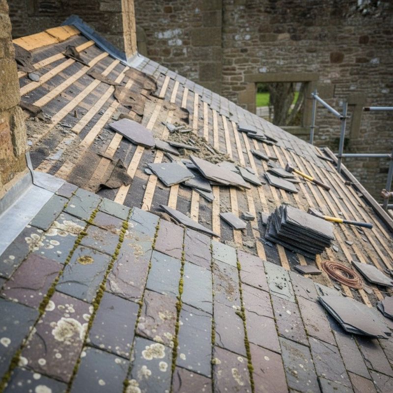 Slate Roof Replacement in Fall River, MA