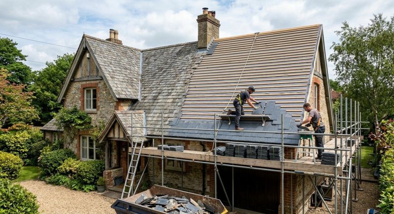 Slate Roof Replacement in Westport, MA